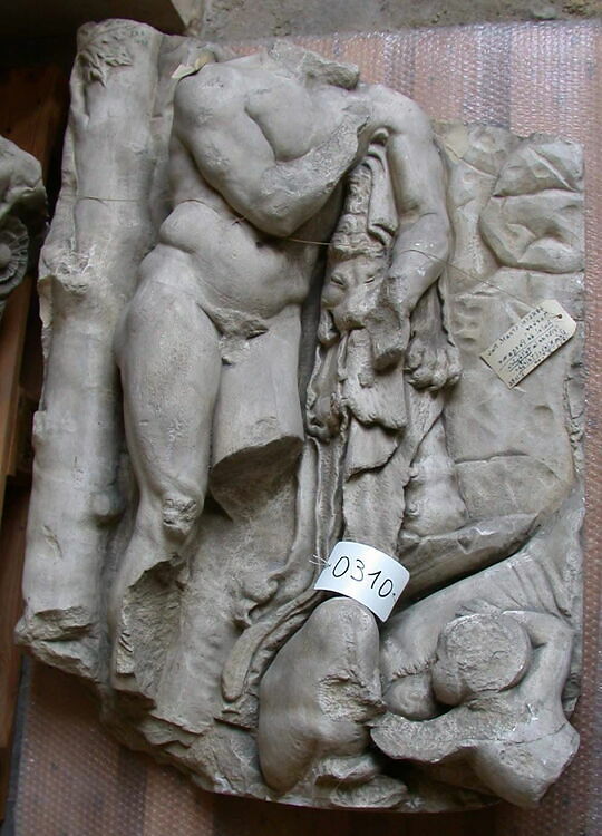 Tirage dun relief représentant Héraklès retrouvant Télèphe Louvre