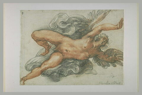 Figure d'un ange ou d'un génie volant vers la droite., image 1/1