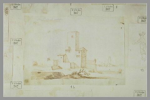 Port de mer avec une tour et des remparts, image 1/1