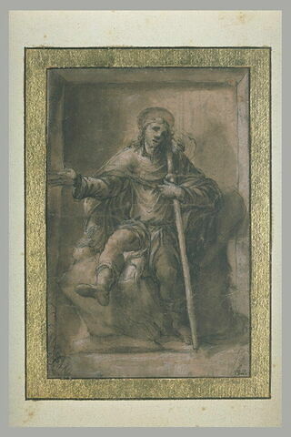 Saint Roch assis sur un rocher dans une niche, image 2/2