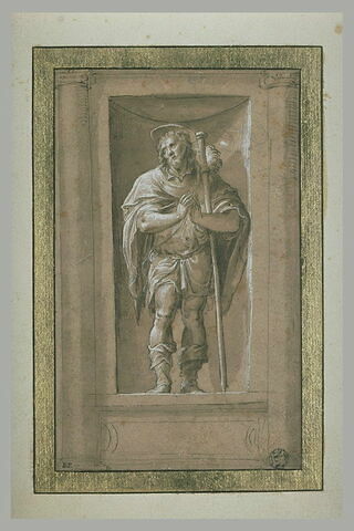 Saint Roch dans une niche, debout,  les mains jointes, image 2/2