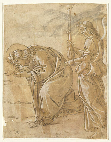 Saint Jean l'Evangeliste baisant les pieds de Christ mort et un ange