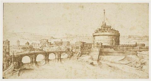 Vue du pont et du Castel Sant'Angelo à Rome