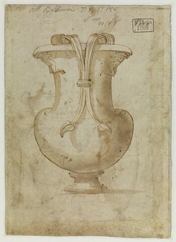 Etude de vase à anse décoré de deux figures, image 1/2