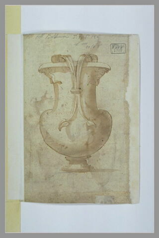 Etude de vase à anse décoré de deux figures, image 2/2