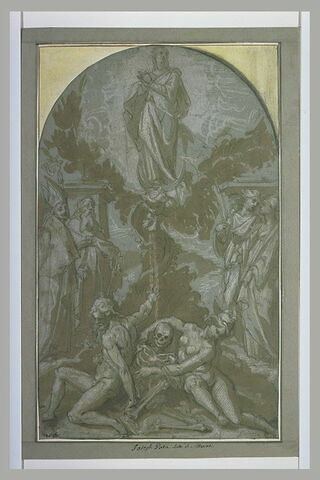 L'Immaculée Conception entourée de quatre saints et Adam et Eve
