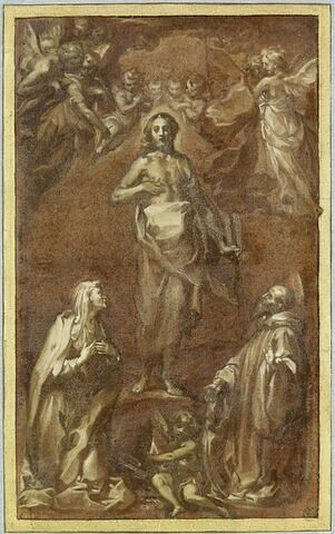 Le Christ ressuscité aparaissant à saint Silvestro Guzzolini et une sainte