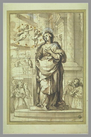 Sainte Hélène tenant une croix soutenue par deux anges, image 1/1