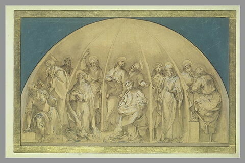 Projet de décor d'abside, avec les douze apôtres nimbés