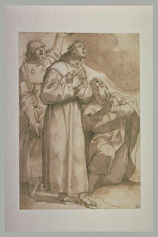 Saint François, saint Jacques et un autre saint en prières