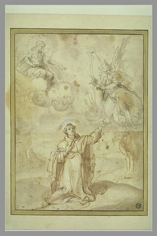 Le Christ et un ange apparaissant à un saint religieux, image 1/1