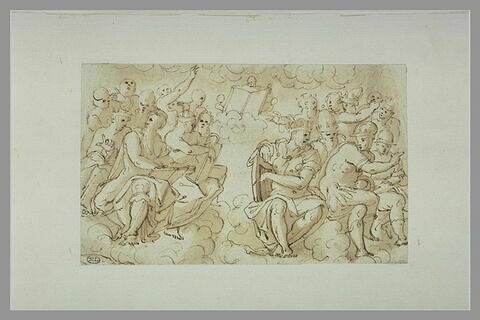 Deux groupes de figures assises, sur des nuages : princes séculiers, image 2/2
