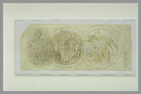 Quatre médaillons à l'effigie et aux armes d'Alphonse V d'Aragon, image 1/1