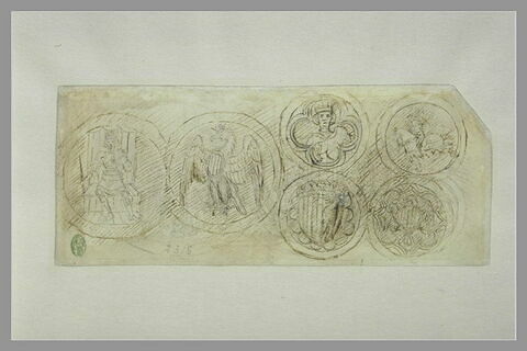 Six médaillons à l'effigie, aux armes et aux devises d'Alphonse V d'Aragon