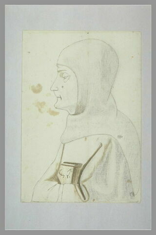 Saint Bernardin de Sienne à mi-corps, de profil vers la gauche, image 2/2
