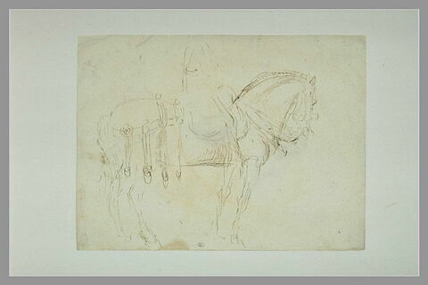 Cavalier monté sur un cheval, de profil vers la droite, image 1/1