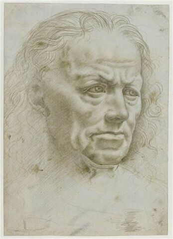 Portrait d'homme de trois quarts à droite ; profil ; gribouillage, image 1/2
