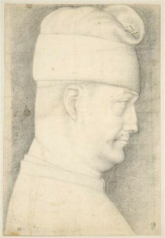 Filippo Maria Visconti, coiffé d'un bonnet, en buste et de profil, image 1/2