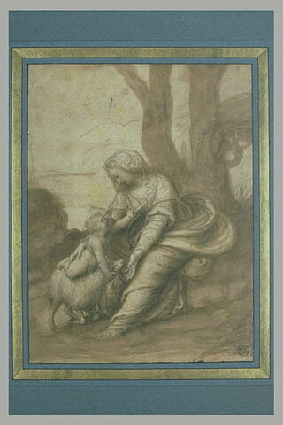 Vierge avec l'Enfant jouant avec un agneau, image 2/2