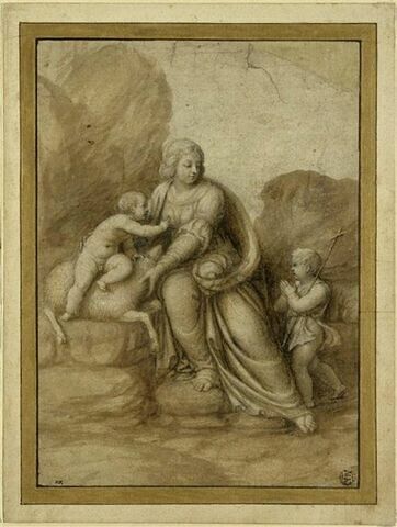 Vierge avec l'Enfant assis sur un agneau et le petit Saint Jean-Baptiste, image 1/2