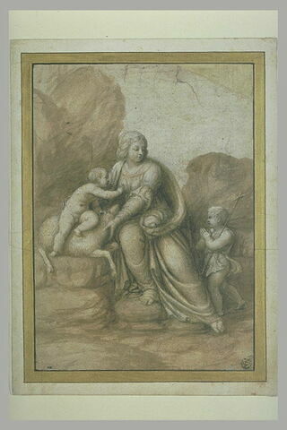 Vierge avec l'Enfant assis sur un agneau et le petit Saint Jean-Baptiste, image 2/2