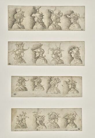 Quatre Capitaines, vêtus à l'antique, vus en buste et de profil, image 2/3