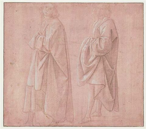 Deux hommes drapés, debout, de profil vers la gauche, image 1/2