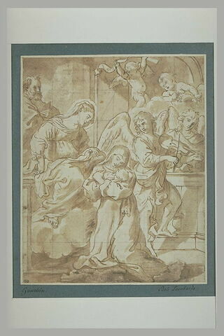 La Vierge regarde sainte Agnès tenant l'Enfant devant des anges, image 2/2