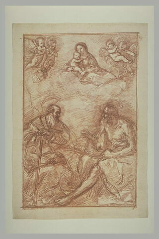 Apparition de la Vierge à l'Enfant, et les saints Joseph (?) et Jean (?), image 2/2