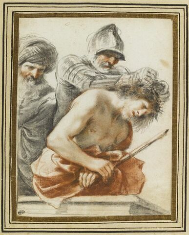 Pilate regarde un soldat poser sur la tête du Christ une couronne d'épines, image 1/2