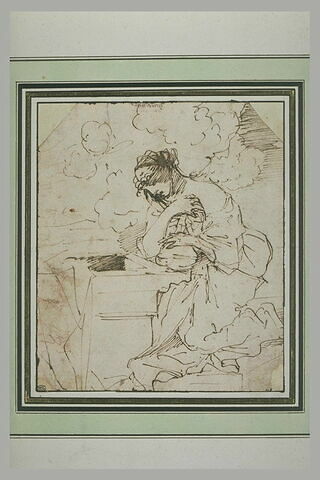 La Madeleine au tombeau, tenant un vase de parfum dans ses bras, image 2/2