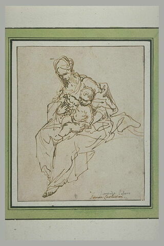 La Vierge assise avec l'Enfant Jésus sur les genoux, image 2/2