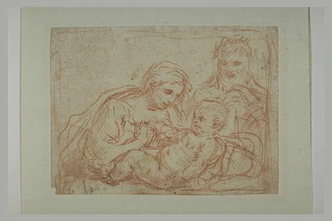 La Sainte Vierge et saint Joseph regardent l'Enfant, image 2/2