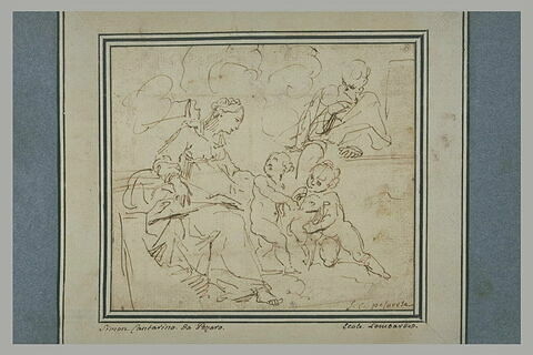 Saint Joseph et la Vierge regardent l'Enfant jouer avec le petit saint Jean, image 2/2