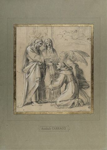Le Christ ayant près de lui la Vierge, bénissant saint François d'Assise