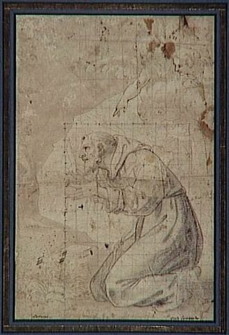 Saint François à genoux, en prières devant un crucifix, image 1/2