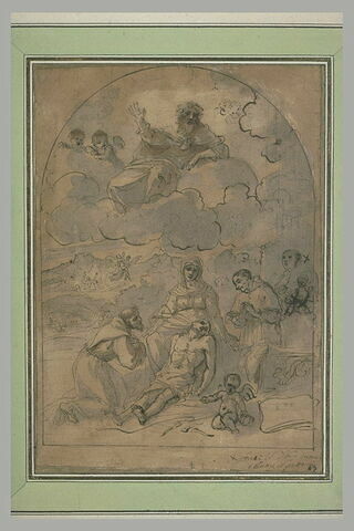 Christ mort sur les genoux de la Vierge adoré par trois saints, image 2/2