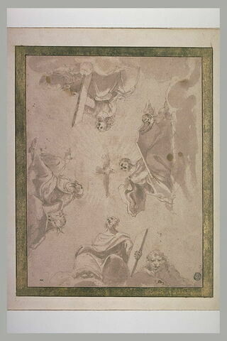 Etude pour un plafond : quatre évangélistes inspirés par le Saint-Esprit, image 1/1