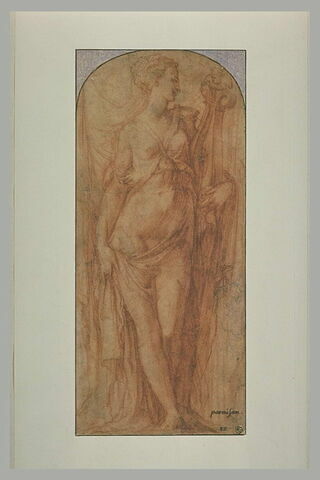 Femme debout, drapée, tenant une lyre: la Muse Erato (?), image 1/1