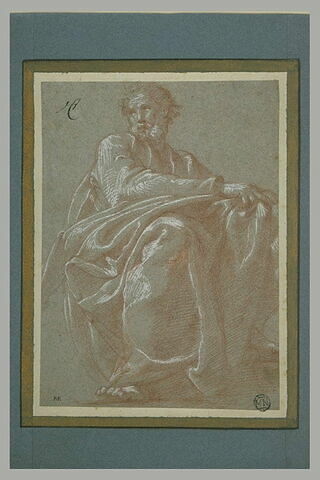 Un homme assis, drapé, regardant à gauche, image 2/2