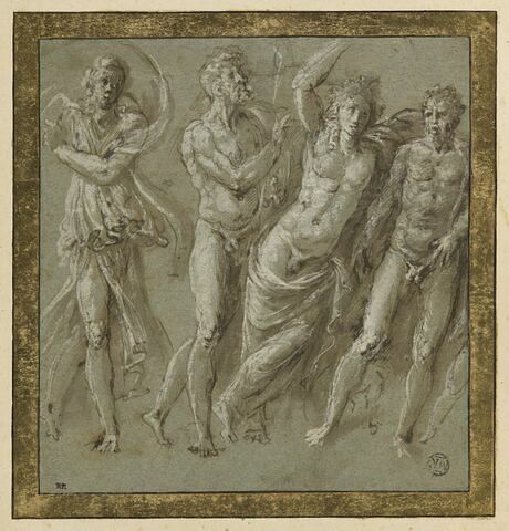 Quatre personnages, d'après un bas-relief antique, image 1/2