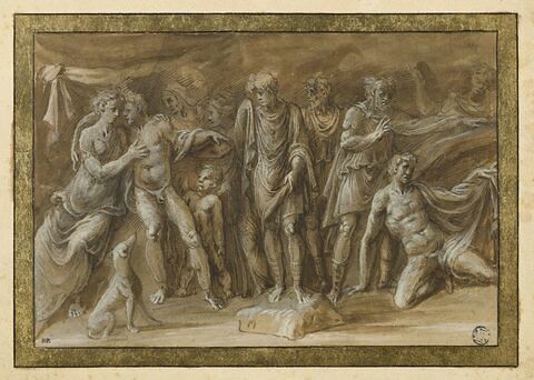 Vénus et Adonis : copie d'après un bas-relief antique