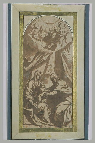 Vierge à l'Enfant avec sainte Anne, et une assemblée d'anges sur des nuées, image 2/2