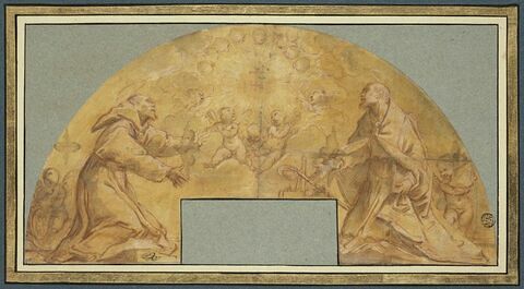 Saint François d'Assise et sainte Pétrone adorant le nom de Jésus, image 1/2