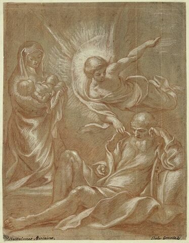 L'ange incitant saint Joseph, pendant son sommeil, à fuir en Egypte, image 1/2