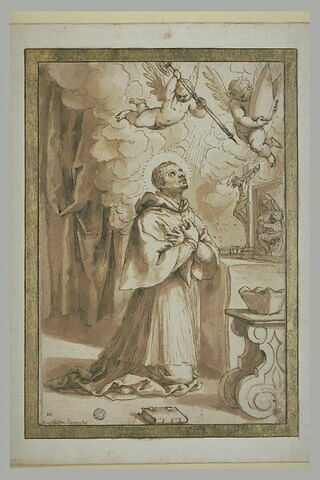 Saint Charles Borromée à genoux, priant