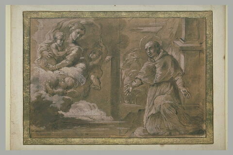 Apparition de la Vierge et de l'Enfant à un saint pape