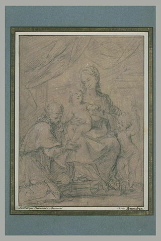Vierge à l'Enfant et le petit saint Jean adorés par saint Charles Borromée