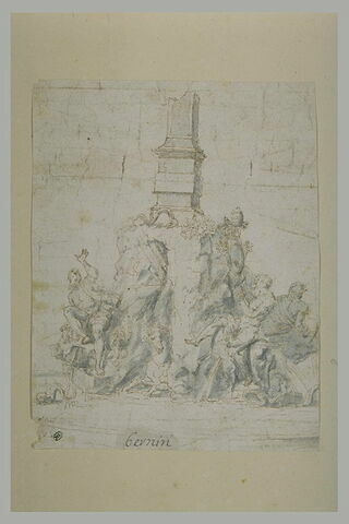 Etude de fontaine, place Navone à Rome, image 1/1