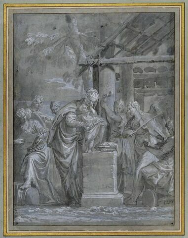 La Vierge et l'Enfant avec six anges musiciens
